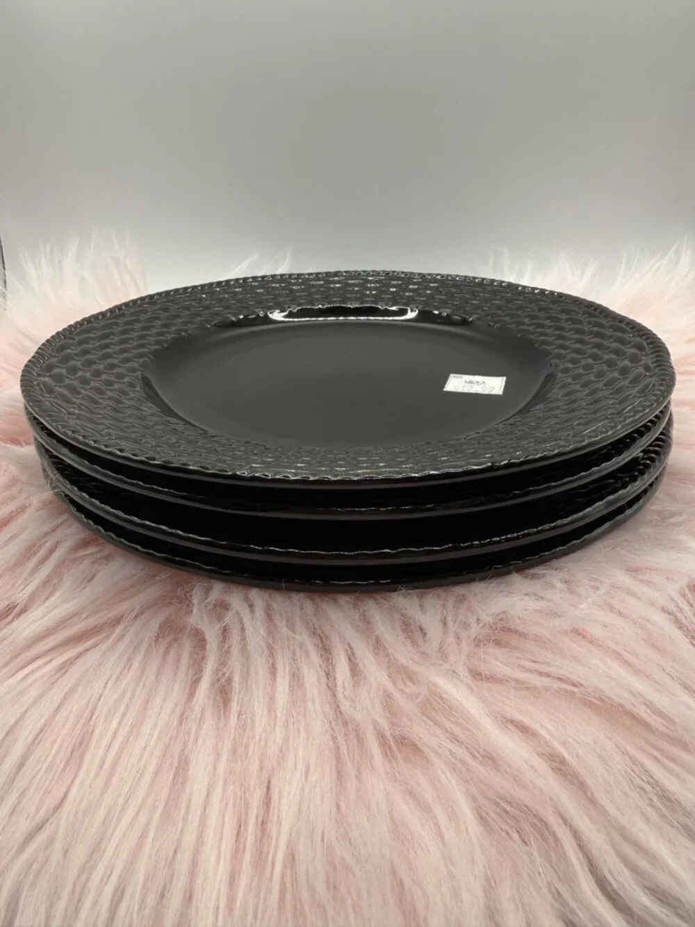 VTG New Mikasa 'Country Manor' Black Salad Plate Set/4